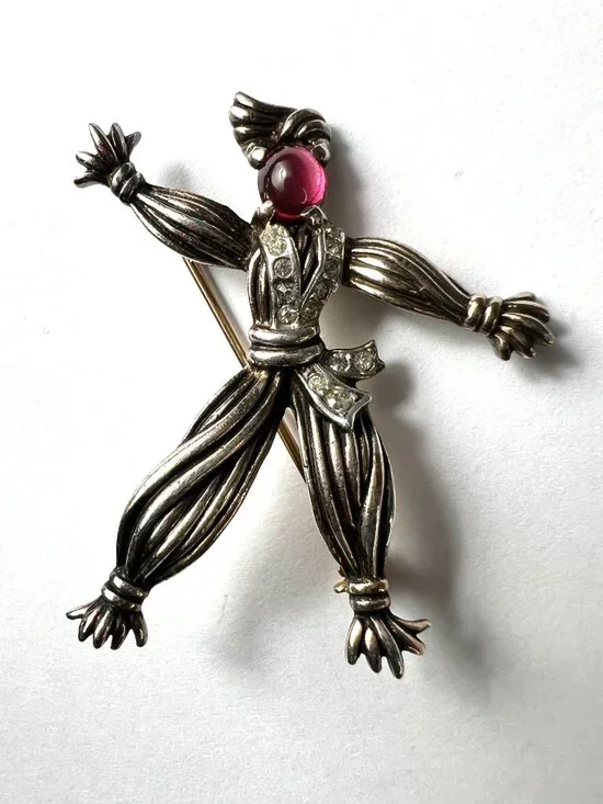 VTG 1940's Trifari by Alfred Phillipe SS Nenette & Rintintin Rag Doll Broaches - Picture 7 of 16